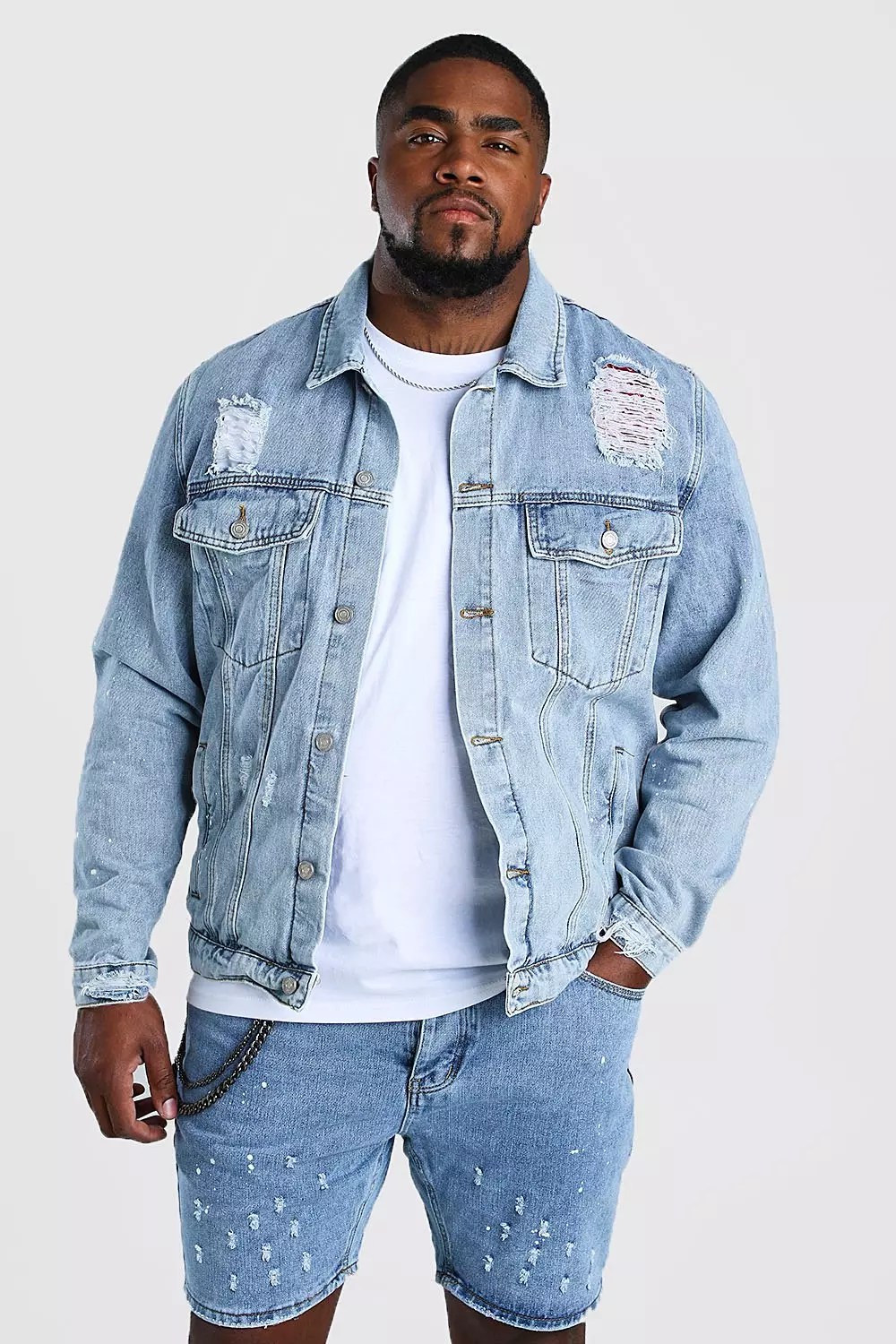 Short plus hot sale size denim jacket